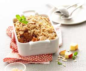 Crumble pomme, mangue et canneberge