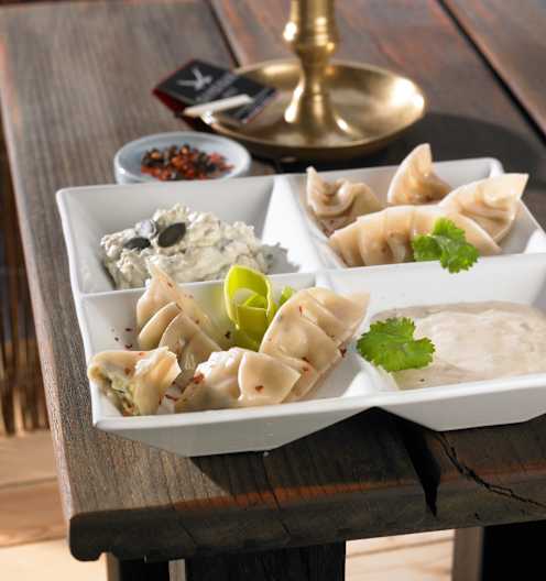 Gyoza mit Quark-Kürbis-Dip und Geflügelfüllung - Cookidoo® – das ...