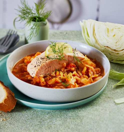 Weißkohl-Fenchel-Topf mit Lachsfilet - Cookidoo® – Thermomix® 官方食譜平台