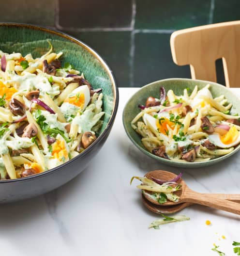 Herbstlicher Nudelsalat mit Wachsbohnen und Champignons - Cookidoo ...