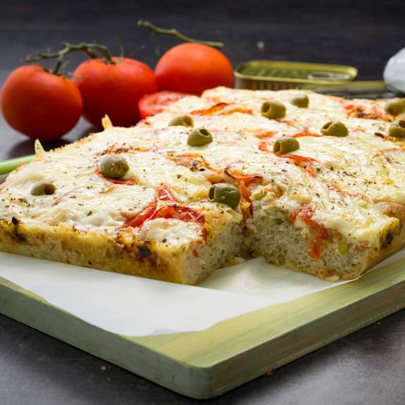 Pizza gorda con masa crujiente Cookidoo® la plataforma de recetas