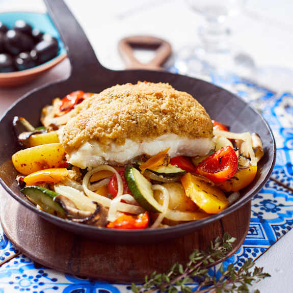 Kabeljau mit Olivenkruste und Ofengemüse - Cookidoo® – das offizielle ...