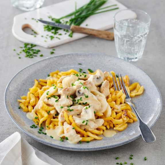 Turkey pasta in a creamy mushroom sauce Cookidoo® the official