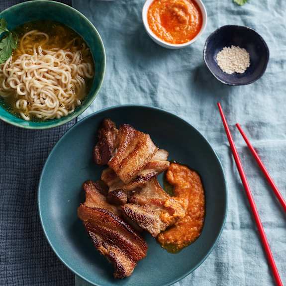 SlowCooked Pork Belly with Noodles and Chilli Sesame Sauce Cookidoo
