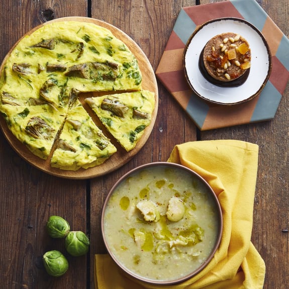 Zuppa di cavoletti di Bruxelles, Frittata di carciofi e Mini ...