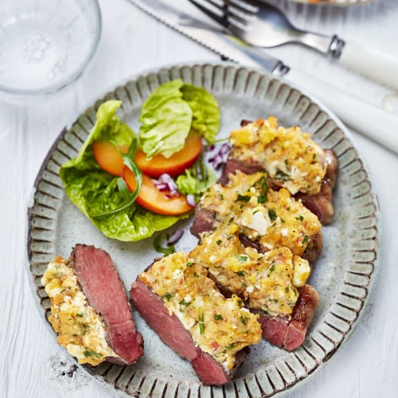 Rindersteak mit Pfirsich-Schafskäse-Topping - Cookidoo® – the official ...