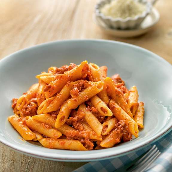 Pasta in tomato sauce with ham and chorizo Cookidoo® the official