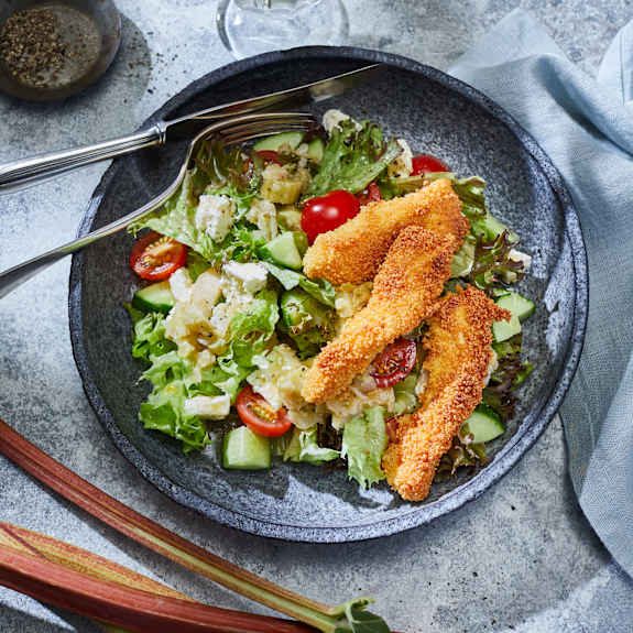 Salat mit Rhabarber und knusprigem Hähnchen - Cookidoo® – la nostra ...