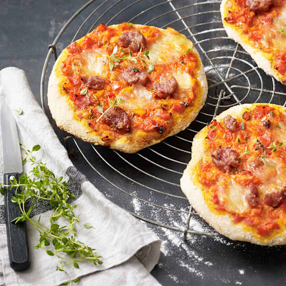 Pizza mit Kamut und Mettwurst Cookidoo® a plataforma oficial de