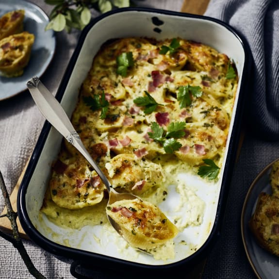 Überbackene Muschelnudeln mit Sauerkraut und Schinken - Cookidoo® – the ...