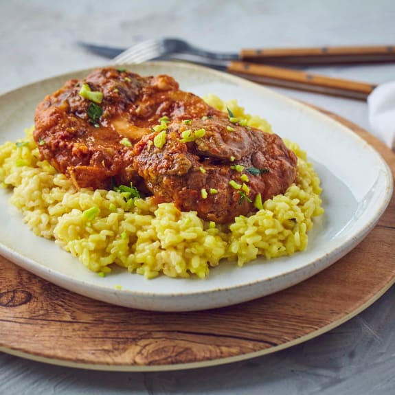 Ossobuco di manzo di Razza Piemontese a Cottura Lenta e risotto allo