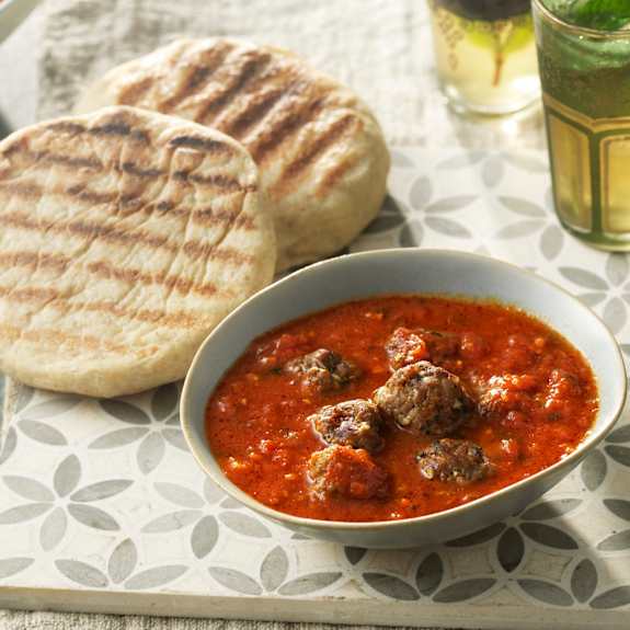 Moroccan lamb meatballs with batbout flatbreads Cookidoo® the