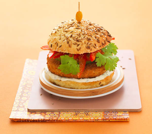 Indianstyle chicken burger Cookidoo® het officiële Thermomix