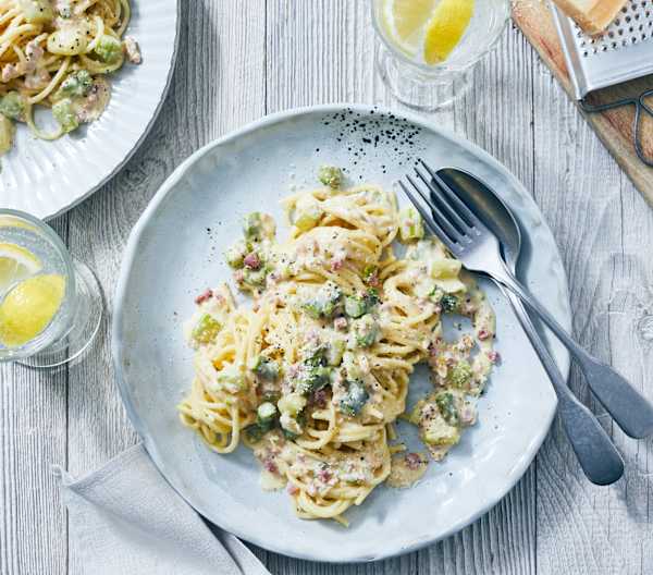 Spaghetti à la carbonara ze szparagami Cookidoo® the official