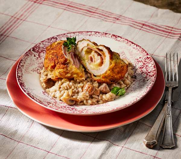 Cordon Bleu von der Hähnchenbrust mit Pilz-Risotto - Cookidoo® – la ...