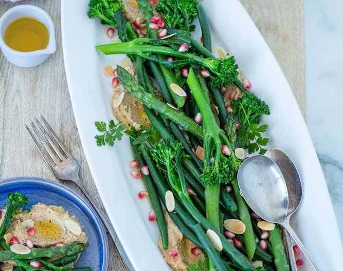 Cauliflower hummus with green vegetables Cookidoo® das offizielle