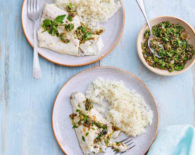 Filet de bar, sauce vierge et riz gluant Cookidoo® la plateforme de