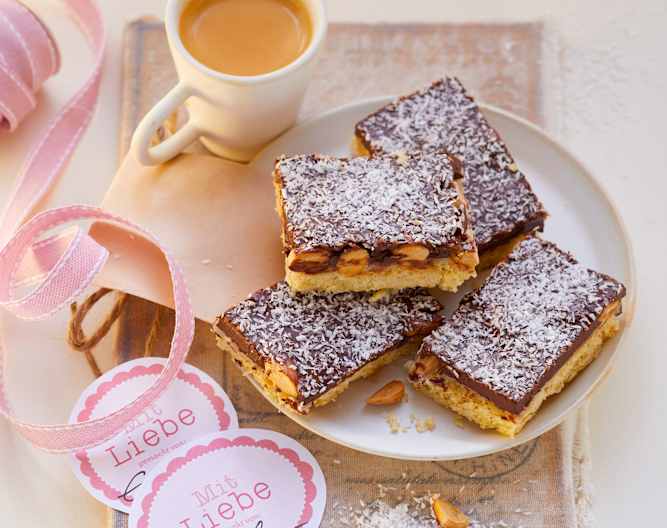 Shortbread mit KokosToffee, Mandeln und Schokolade Cookidoo® resmi