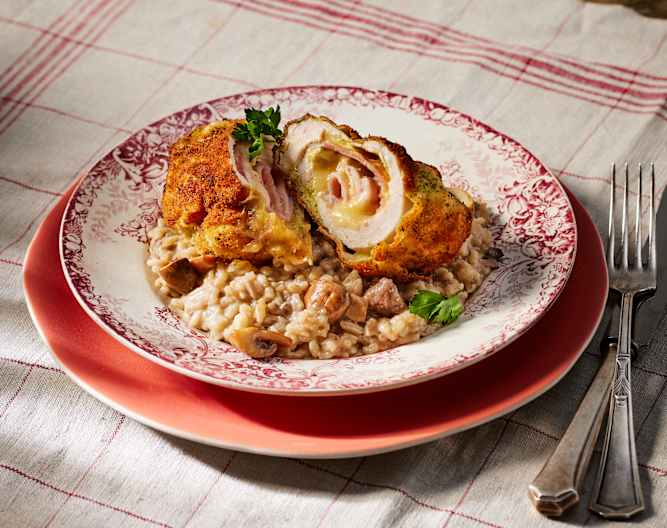 Cordon Bleu von der Hähnchenbrust mit Pilz-Risotto - Cookidoo® – la ...