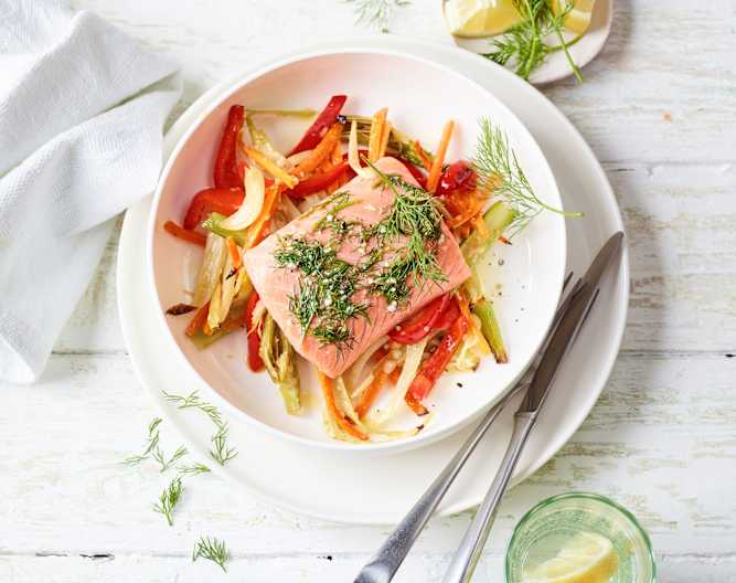 DillZitronenLachs mit Ofengemüse Cookidoo® the official Thermomix® recipe platform
