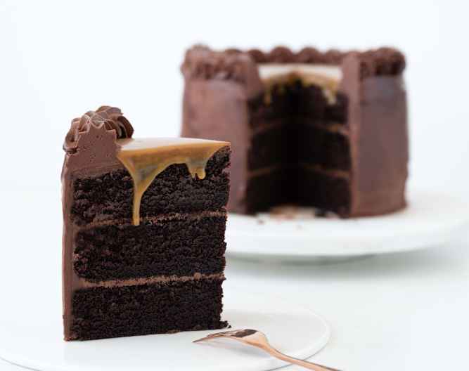 Magnolia Kitchen signature chocolate cake with dark chocolate ganache