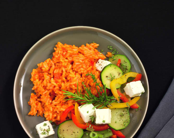 Tomaten-Paprika-Reis mit Sommergemüse und Feta - Cookidoo® – the ...