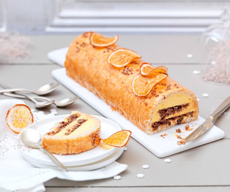 Recette de la bûche de Noel chocolat au lait et clémentine