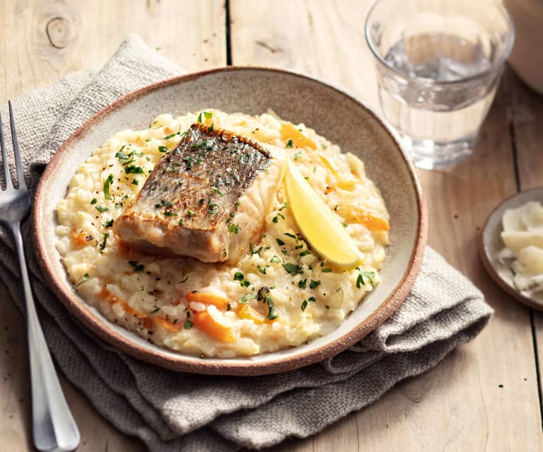 Risotto aux légumes d'hiver et filet de poisson