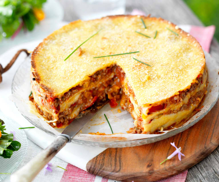 Lasagne de tortillas au bœuf et aux poivrons