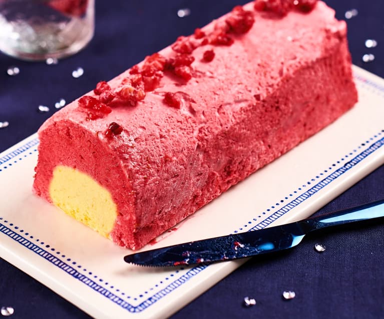 Bûche glacée abricot-framboise