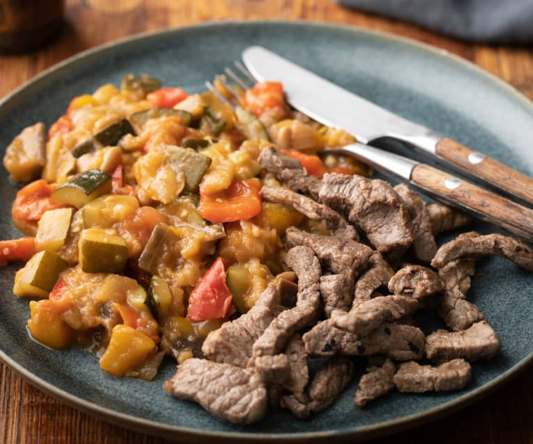 Stir-Fried Beef with Caponata