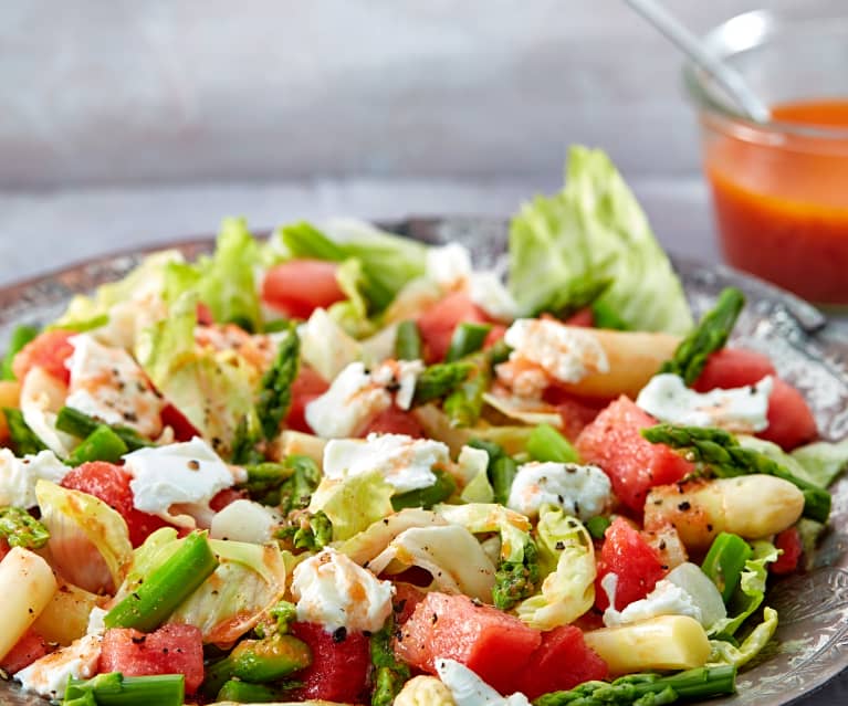 Asperge-watermeloen salade