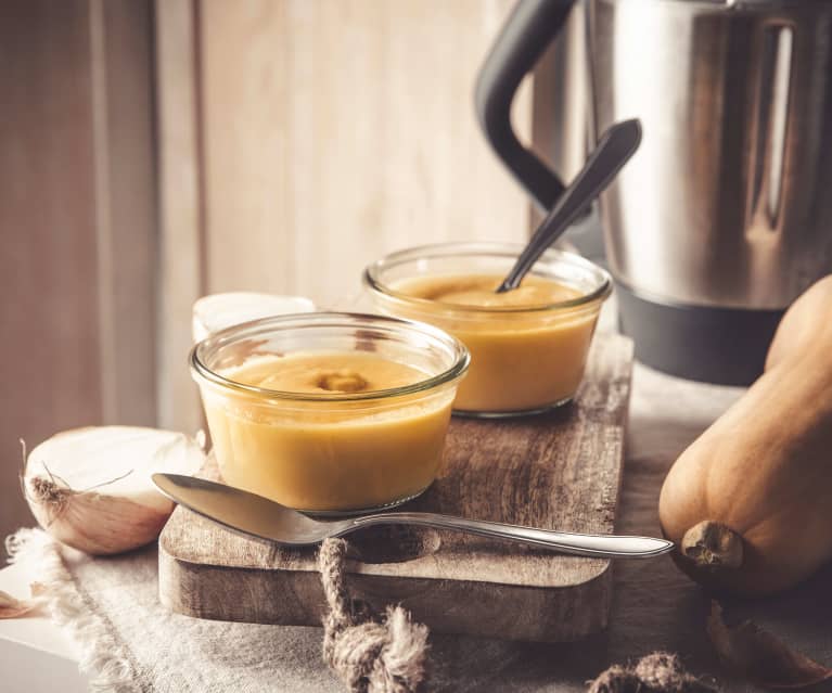 Velouté de butternut, carottes et poireaux