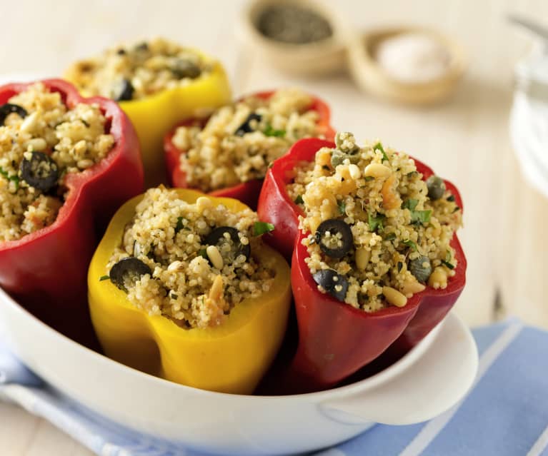 Stuffed capsicums with herbed quinoa