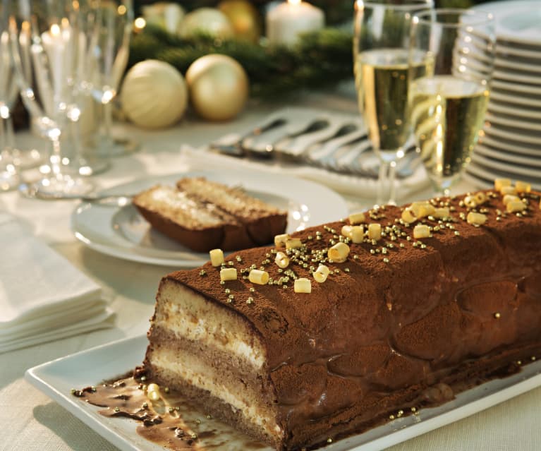 Pastel de turrón y chocolate