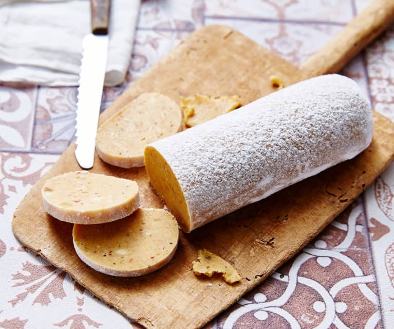 Saucisson au chocolat blanc