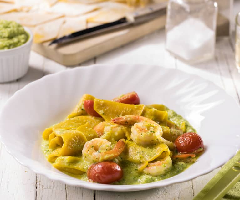 Maltagliati al pesto di zucchine e gamberi - Cookidoo® – la plataforma de  recetas oficial de Thermomix®