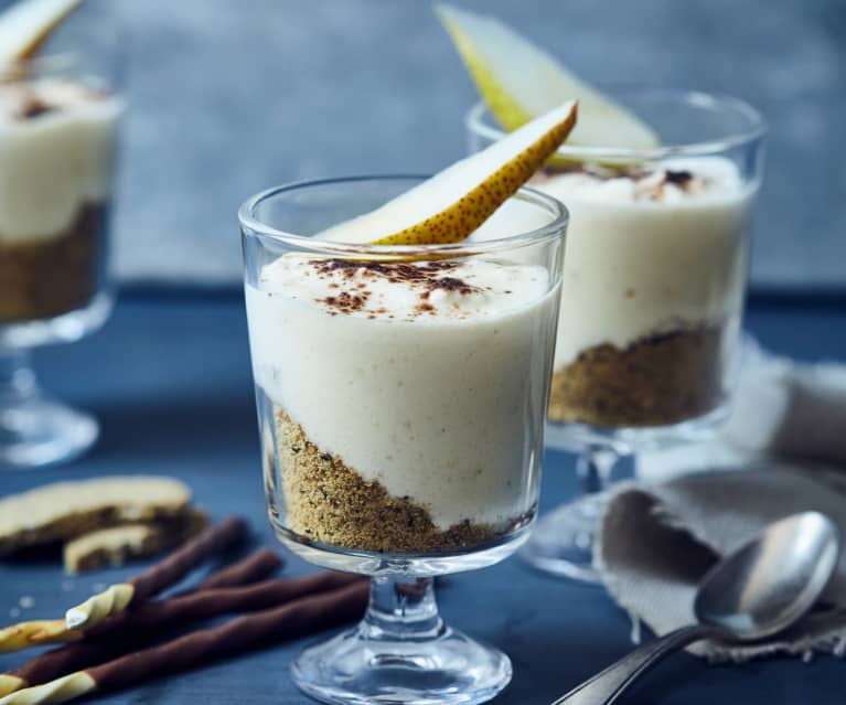 Mini-Birnen-Käsekuchen im Glas