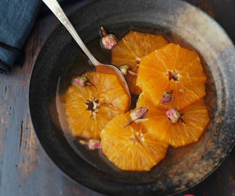 Salade d'orange au thé et à la rose