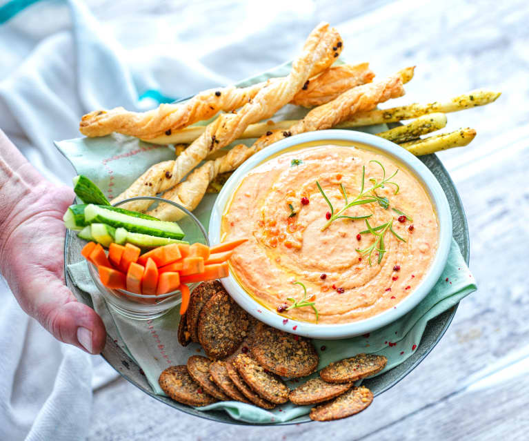 Houmous de lentilles corail et poivron