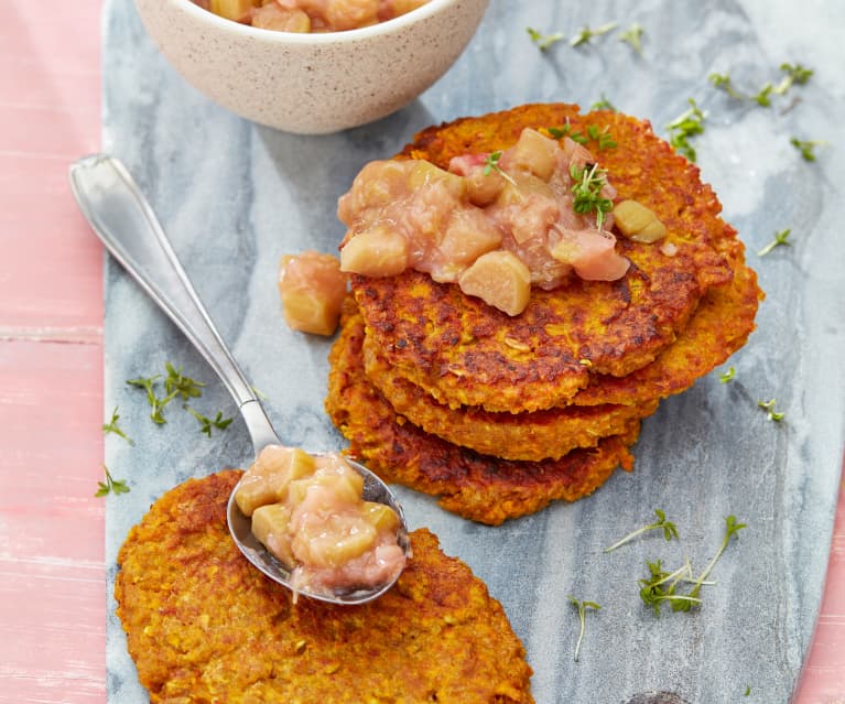 Galettes de patates douces à la rhubarbe et compote d'anis