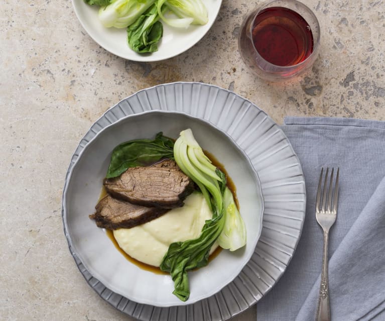 Slow cooked beef with wasabi mash (Louise Keats)