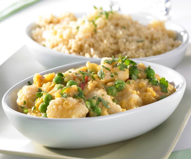 Blumenkohl-Kokos-Curry mit Bulgur