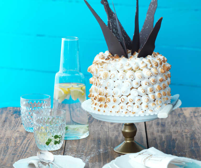 Gâteau à l'ananas meringué