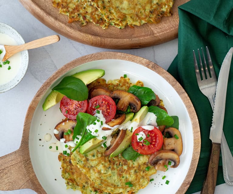 Cauliflower hash browns with sauteed mushrooms (Noni Jenkins ...