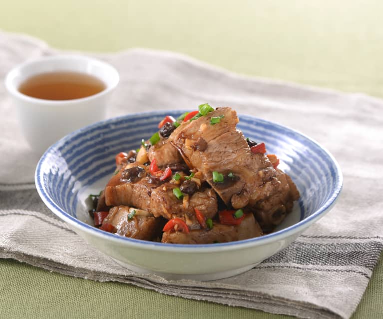 Pork ribs with black bean sauce  