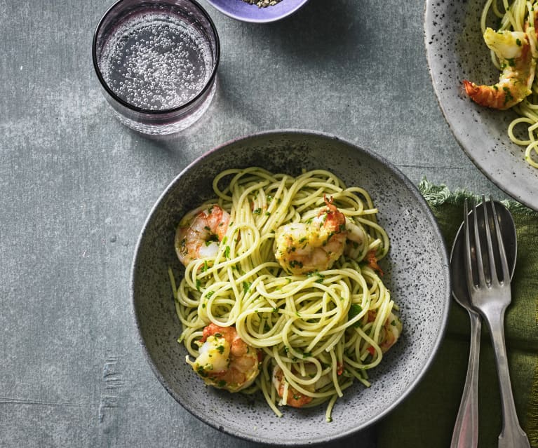 Garnelen Pasta Aglio Olio