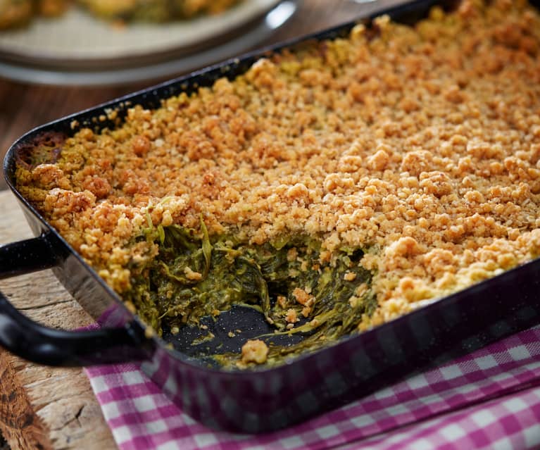 Spinatcrumble mit Käsestreuseln 