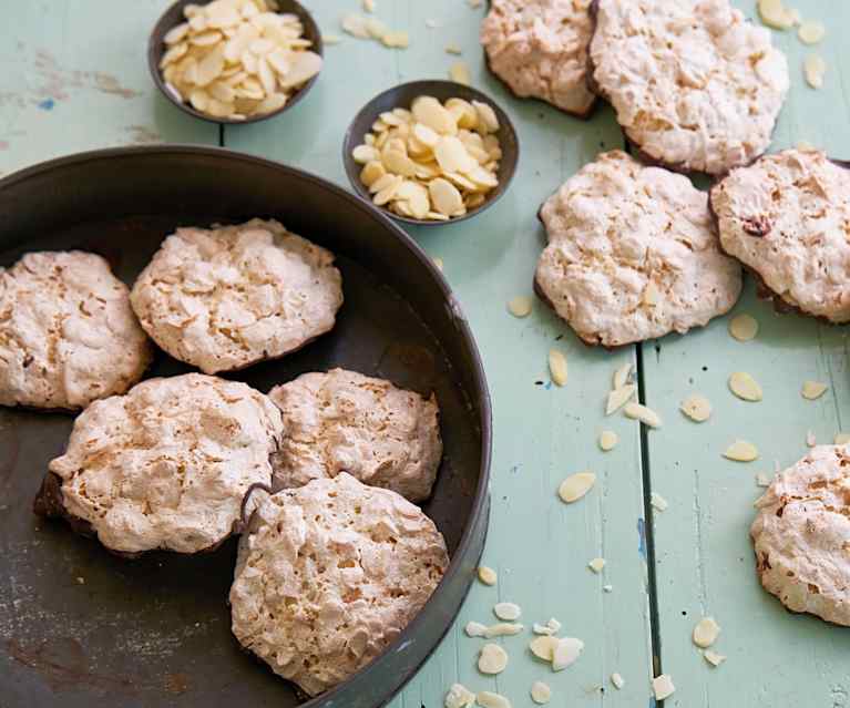 Bolachas de amêndoa e chocolate