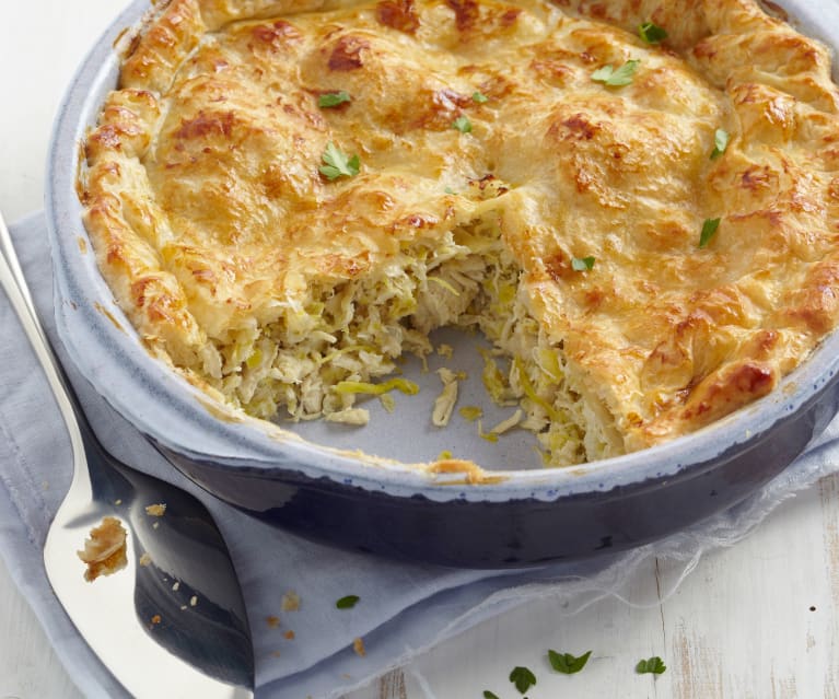 Poulet au poireau en croûte